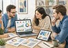 Social media marketing: strategie en resultaat Marketingteam analyseert berichten, publieksbereik en campagneresultaten op sociale platforms.